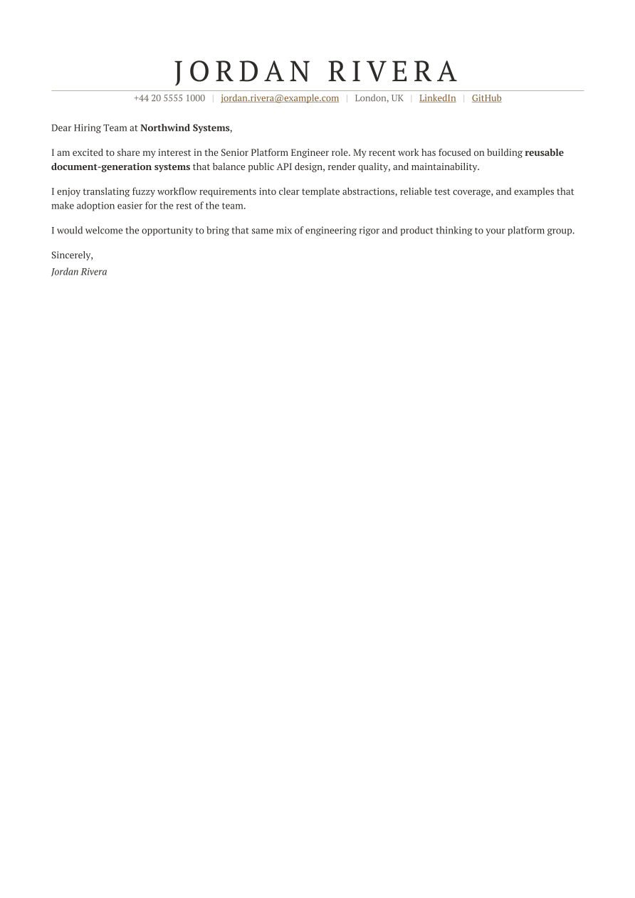 Classic Serif letter, page 1 of 1