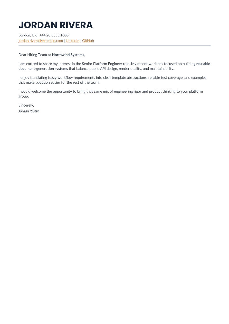 Executive letter, page 1 of 1