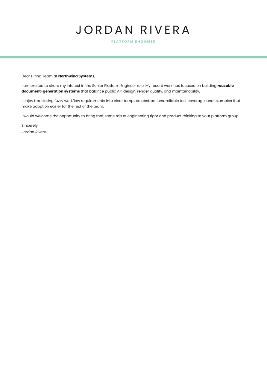 Mint Editorial letter, page 1 of 1