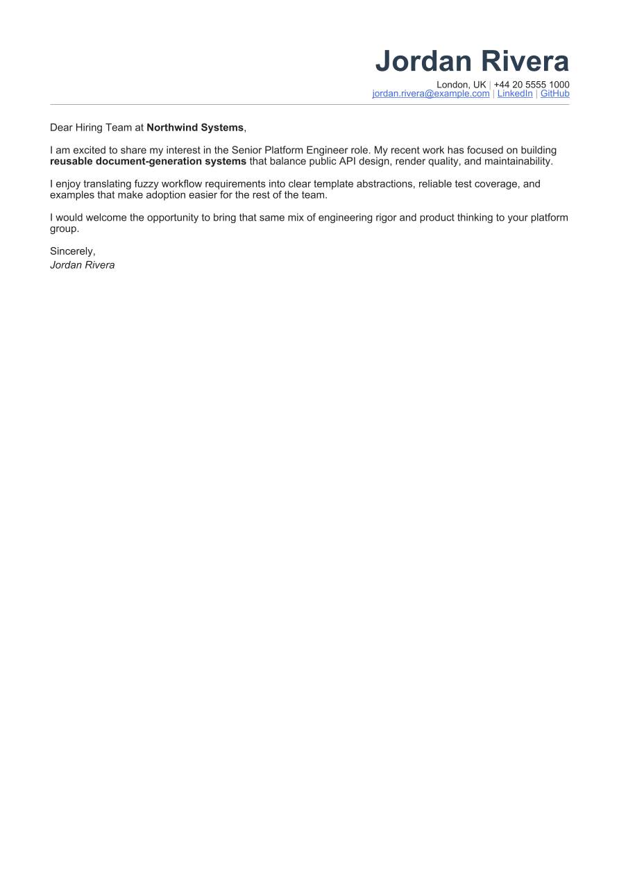 Modern Professional letter, page 1 of 1