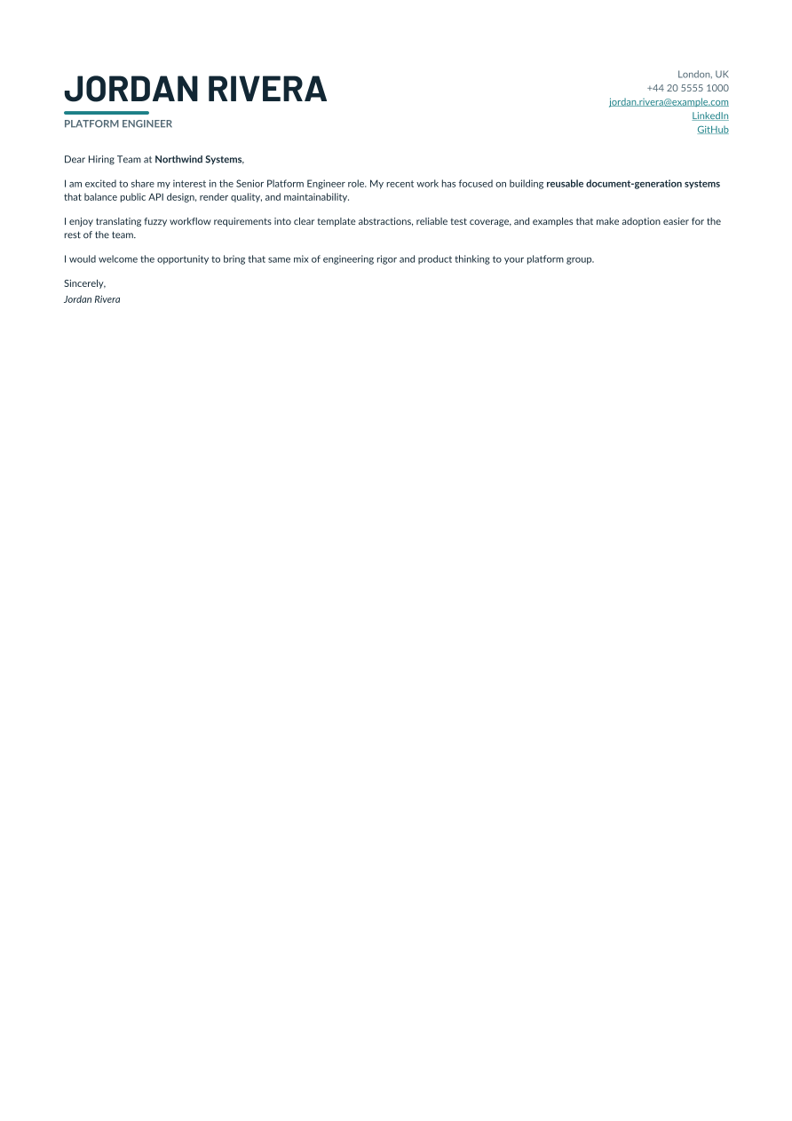 Nordic Clean letter, page 1 of 1