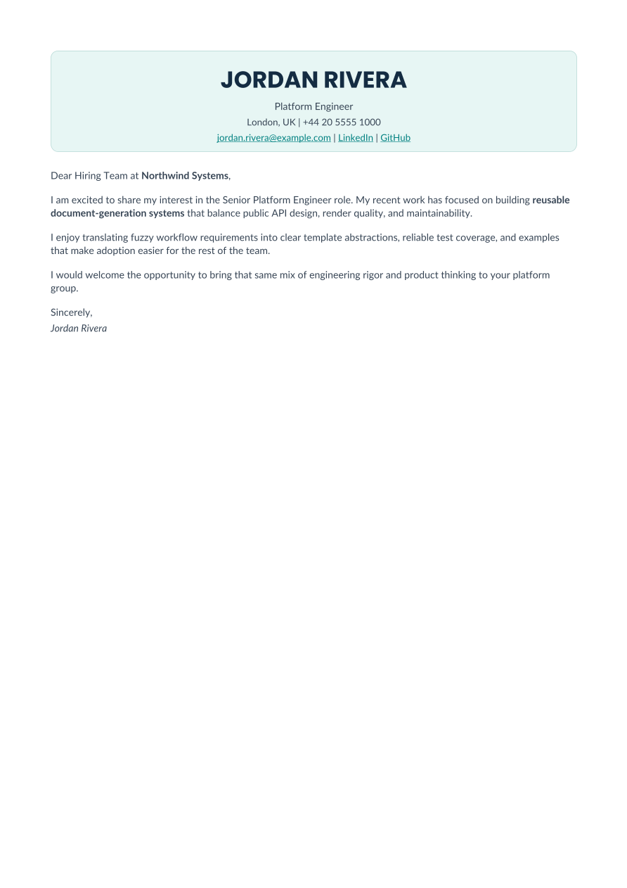 Panel letter, page 1 of 1