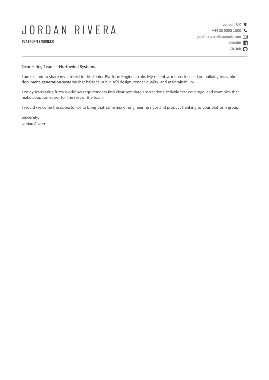 Timeline Minimal letter, page 1 of 1