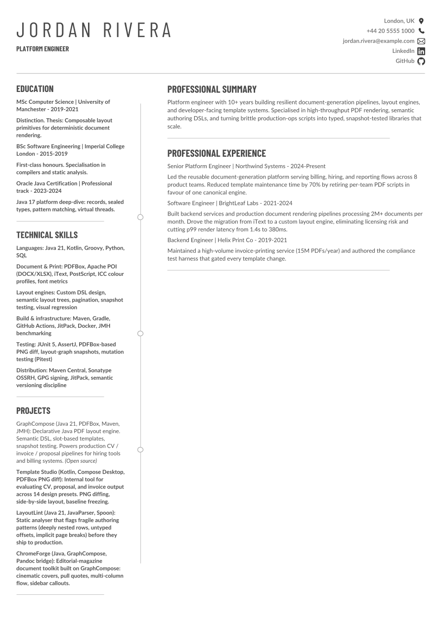 Timeline Minimal, page 1 of 2