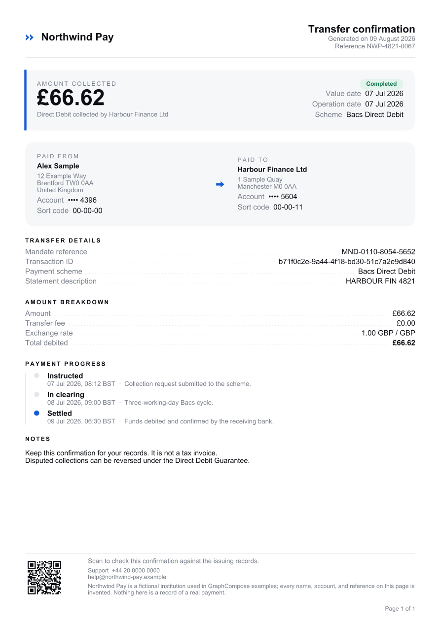 Modern Receipt, page 1 of 1