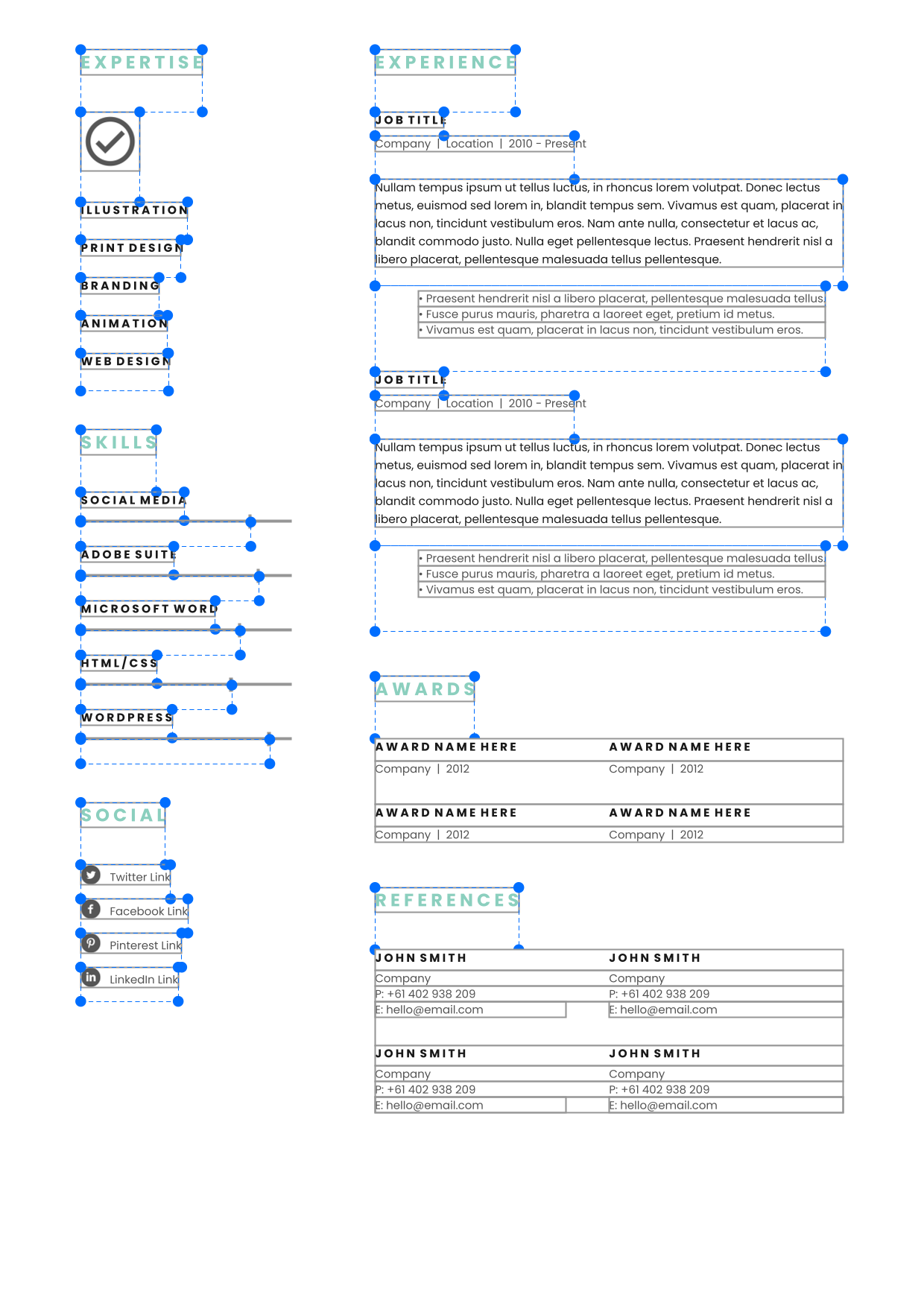 Rendered output with guideline overlays, page 2