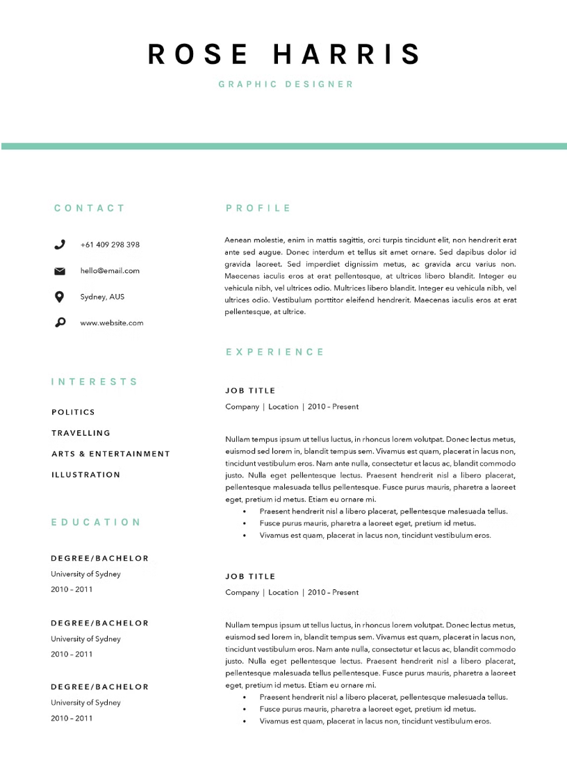CV reference, page 1